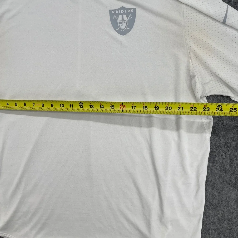 Raiders Shirt Mens 2XL White Onfield Training Top Nike NFL  Dri-FIT Long Sleeve